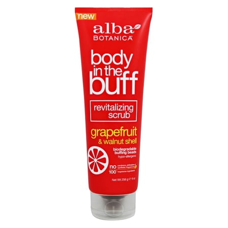 Alba Botanica Body in the Buff Revitalizing Scrub Grapefruit & Walnut Shell, 9 fl oz