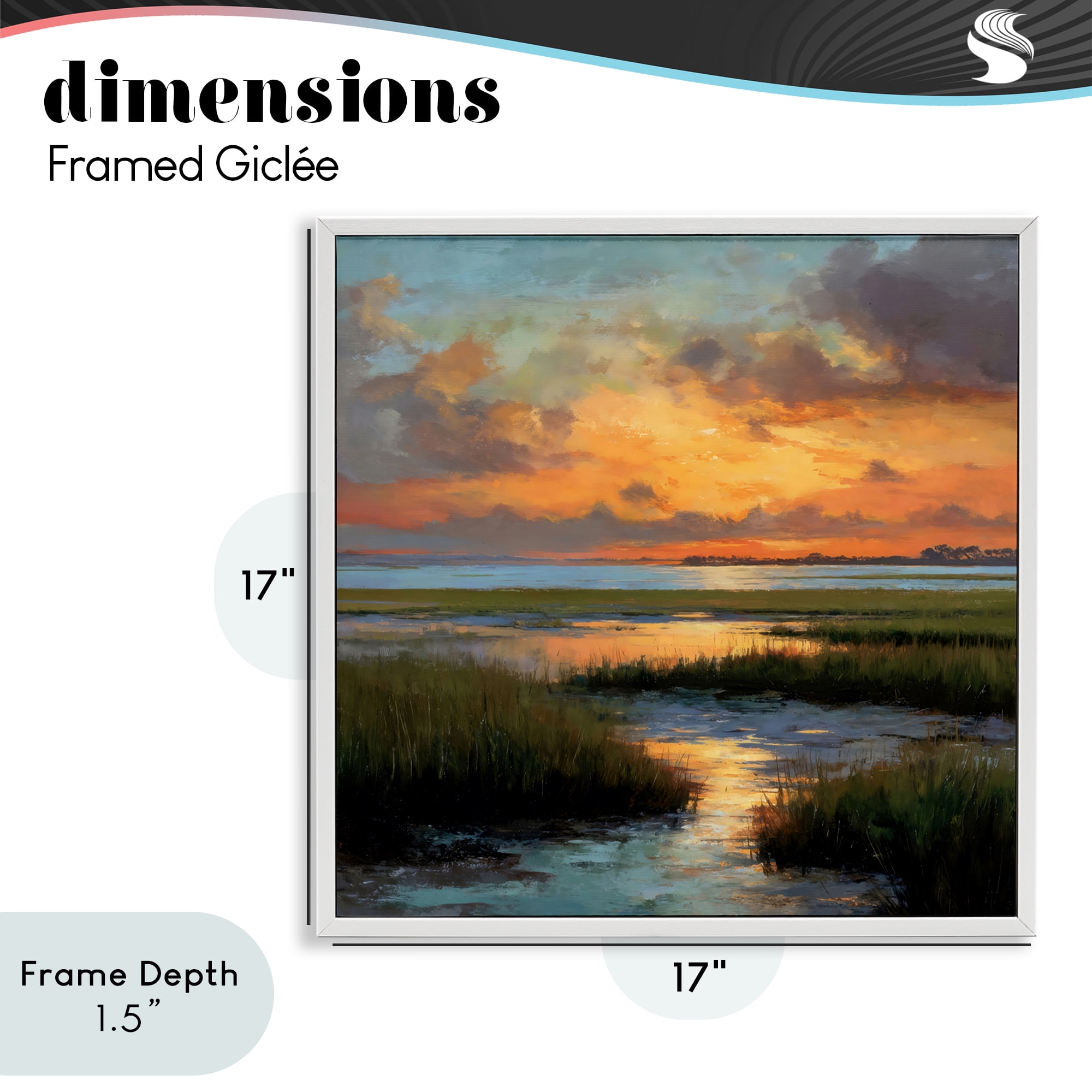 Stupell Industries Evening Marshland Glow White Framed Giclee Art, design by Petal Prints Design