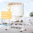 thumbnail image 3 of HOME ORGANIZER Removable Garment Rack Rolling Clothes Rack Holder Storage Organizer with Bottom Shelf Adjustable Height Length for Home Bedroom, 3 of 8