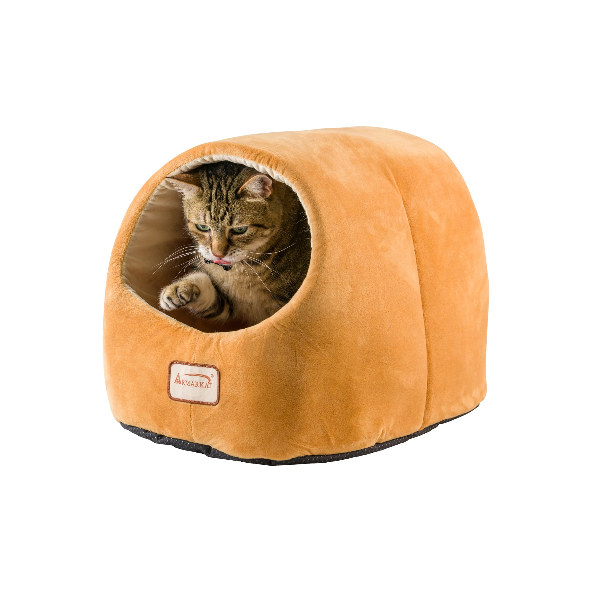 Armarkat Covered Pet Cat Bed, Brown