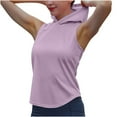 thumbnail image 3 of CFLVAEK Workout Tank Top for Women with Hood Loose Fit Sleeveless Yoga Tops Quick Dry Running Tennis Tank Tops Solid Color Curved Hem Shirts Pink XL, 3 of 6