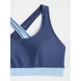 thumbnail image 6 of ZAFUL Women Swimsuit Two Tone Criss Cross Back High Waisted Tankini Swimwear Deep Blue M, 6 of 7