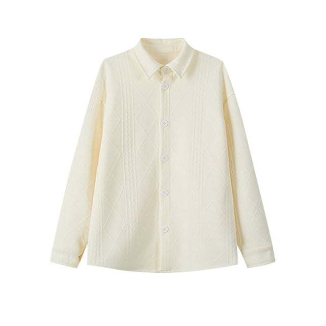 Styesk Chemises pour Hommes Cardigan Uni Ample Décontracté Bouton Manches Longues Col Rabattu Blouse