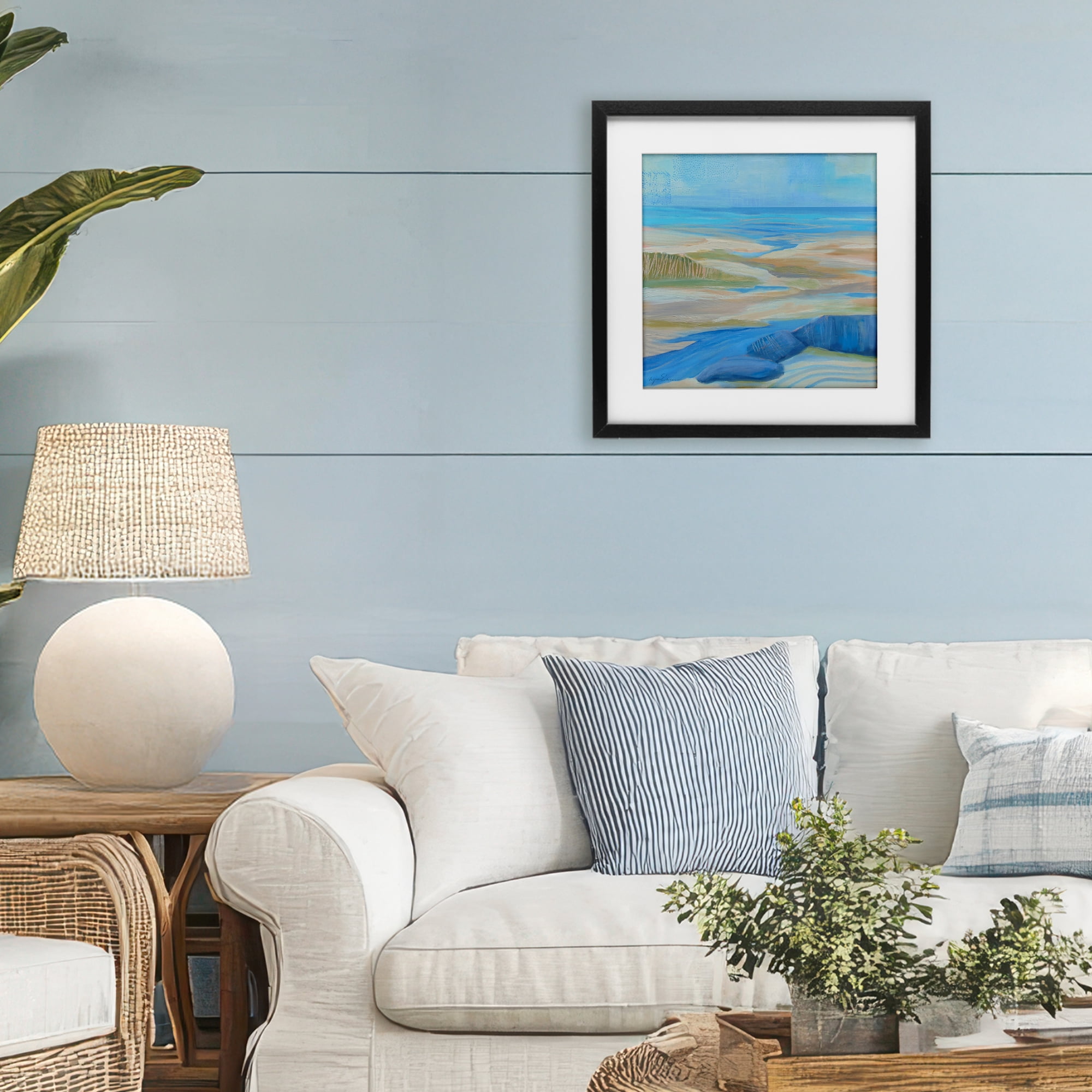 Stupell Industries Low Tide Azure Dunes Black Framed Print Under Glass, design by Lynn Ericson Fine Art