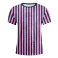 thumbnail image 3 of Girls Carnival T Shirts 2026 Mardi Gras Striped Short Sleeve Color Block Tee Tops Trendy Casual Soft Comfy Crew Neck Blouses, 3 of 3