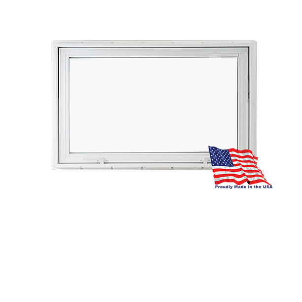 Transom Awning Window Insulated PVC 48 x 16 Inward Opening Window Shed