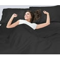 thumbnail image 6 of Extra Deep Pocket 6 Piece Bed Sheet Set – Super Deep Fitted Sheet Fits Mattress from 18-24 inces Depth – Double Brushed Microfiber Sheets with 4 Pillow Cases, California King, Black, 6 of 7