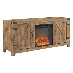 Home Source Esme Blonde Oak Electric Fireplace Tv Stand With
