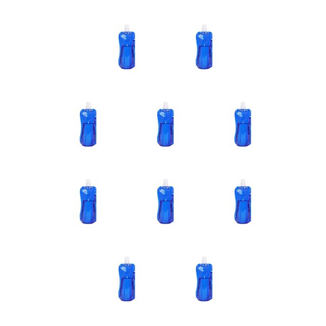Eigraketly Bolsa de agua para exteriores de 480ml, para acampar, mochilero, deportes, bolsa para beber, plegable, para viaje, Camper, contenedor Azul oscuro 10piezas
