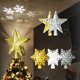 thumbnail image 2 of Proyector de luz de Navidad para decoración del hogar, adornos de copo de nieve, estrella dorada y plateada con purpurina superior, Año Nuevo, 2 of 4