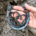 thumbnail image 3 of Handmade Horseshoe, Cast Horseshoe Wall Decor, Good Lucky Horseshoe, Hand Cast Horseshoe with Love Wall Decor A, 3 of 6