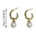 thumbnail image 5 of Pendientes ovalados de oro con perlas para mujer Pendientes geométricos exagerados de alta gama Pendientes de moda, 5 of 5