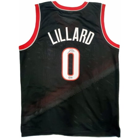 Portland Trail Blazers Damian Lillard Autographed Black Jersey Beckett BAS 195942