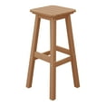 thumbnail image 2 of Costaelm Paradise 29" Outdoor Patio HDPE Square Backless Bar Stool, Teak, 2 of 8