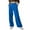 Blue, variant on Chiccall Women's Stretch Wide Leg Pants Baggy Pleated Comfy Pants Casual High Elastic Waist Open Bottom Joggers Sweatpants with Pockets