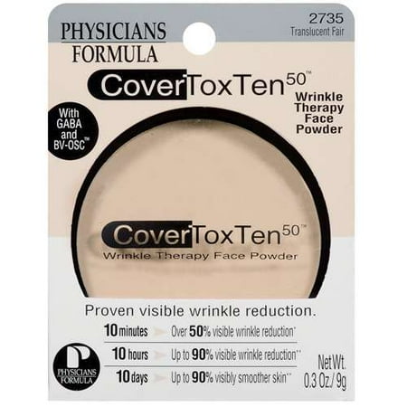 Cover Tox Ten 50: Translucent Fair W/Gaba & Bv-Osc Wrinkle Therapy Face Powder, 0.30 oz