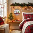 thumbnail image 3 of Welcome Sign for Front Door, Merry Christmas Round Metal Wall Art Wreaths, Xmas Tree Truck Balls Gifts Grey Wood Outdoor Indoor Wall Hanging Sign for Porch Decor Housewarming Gifts 7.9 Inch, 3 of 8