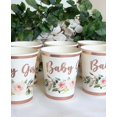 thumbnail image 3 of Baby Shower Party Decorations, Tableware Paper Plates, Napkins, Cups, 25 Servings With Rose Gold Foil Printed Flowers, 3 of 8