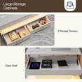 thumbnail image 3 of ARICOEASY Lift Top Coffee Table with LED Lights and Hidden Storage Open Shelf for Living Room Bedroom, White, 3 of 5