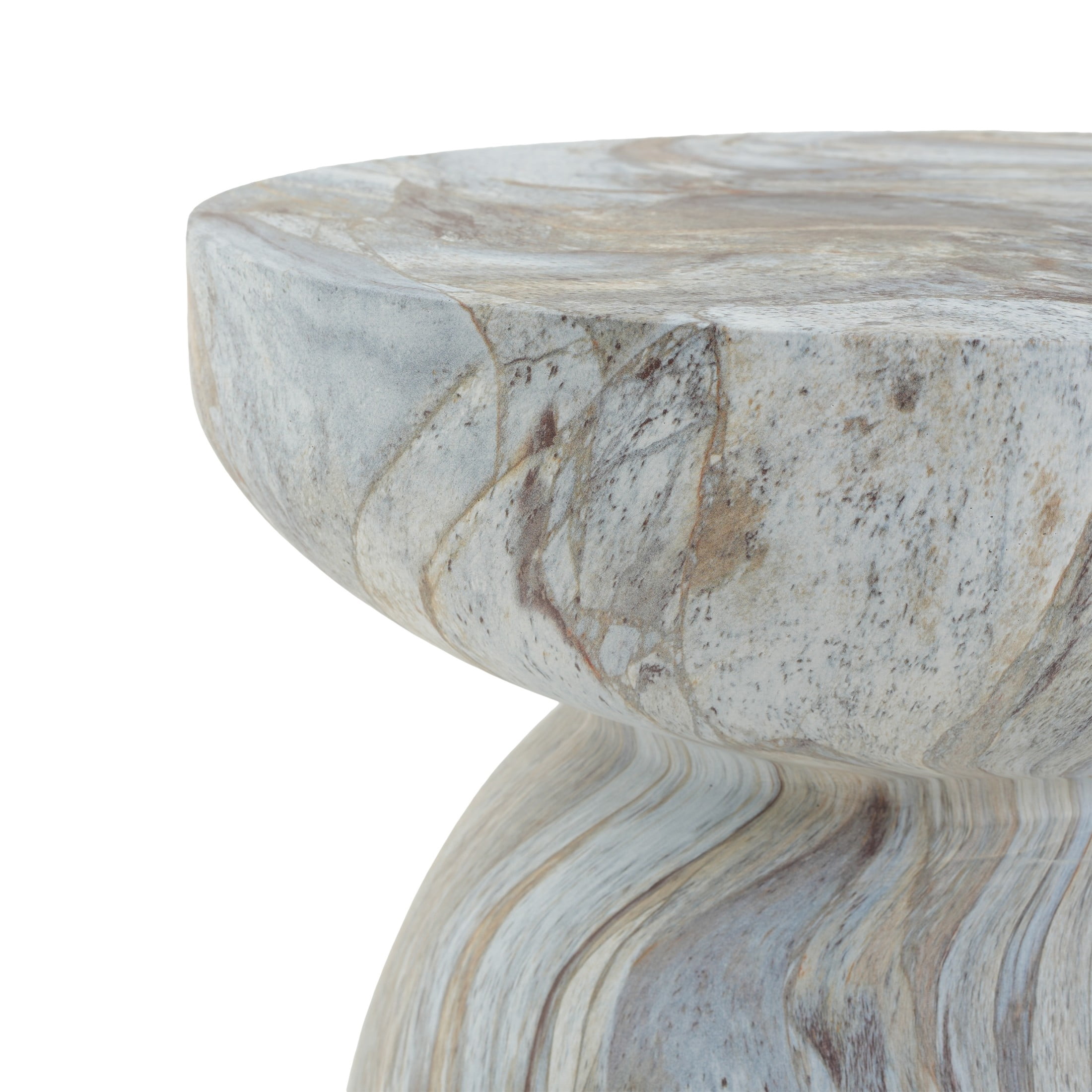 Christopher Knight Home Lightweight MGO Accent Side Table with Hourglass Silhouette, Mist Stone