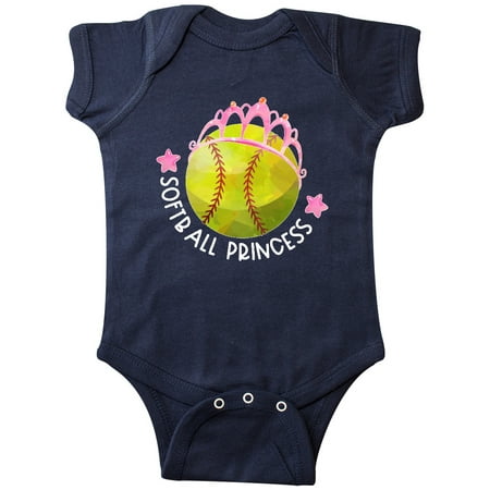 

Inktastic Softball Princess- Tiara Gift Baby Girl Bodysuit
