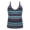 thumbnail image 5 of TSADFHJI Womens Swimsuits Tankini with Underwire Women Fashionable Colorful Patchwork Striped Printed Two Piece Swimsuit Set Xl Blue, 5 of 5