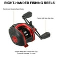 thumbnail image 3 of Carrete de pesca de baitcasting Uxcell para diestros, carretes de perfil bajo 8.1:1 color rojo negro, 3 of 6