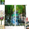 thumbnail image 3 of Waterfall Curtains, Spring Forest Nature Landscape Theme Pattern Print, Bedroom Living Room Blackout Curtains, 2 Panel Set, 84X84 Inch, 3 of 6