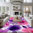thumbnail image 3 of Large Area Rugs for Living Room Bedroom, Watercolor Floral 6'x9' Rug Washable Carpet Runner Indoor Outdoor, Spring Flowers Botanical Vintage Non Slip Floor Mats Rug for Kitchen, Playroom, 3 of 8