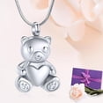 thumbnail image 4 of Cremation Jewelry Ashes Necklace Stainless Steel Teddy Bear Hold Heart Pet Urn Memorial Pendant Funeral Keepsake For Dad Mom Sister Brother, 4 of 7