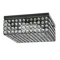 Glam 2 Light 12 Inch Square Flush Mount, Restoration Bronze