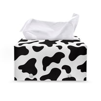 ZUXONGSY Cow Print Tissue Box Covers Rectangular PU Long Tissue Box Cover with Snap Button Stylish Leather Box Fashion Tissue Box Reusable Home Accessories Decoration
