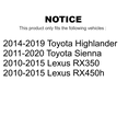 thumbnail image 2 of AmeriBRAKES Front Rear Ceramic Disc Brake Pads Kit For Toyota Highlander Sienna Lexus RX350 RX450h KNF-101116, 2 of 8