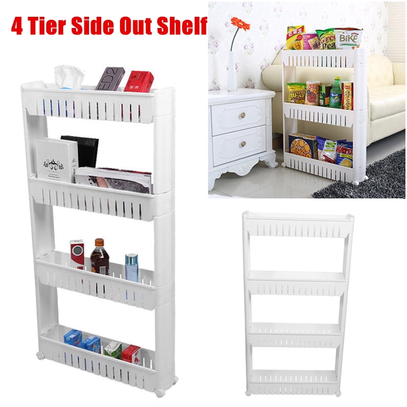 Slim Slide Out Storage Tower Pantry Portable Rolling Laundry Bathroom Kitchen AF