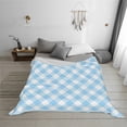 thumbnail image 2 of YFYANG Lightweight Warm Flannel Blanket, Blue Vintage Plaid Texture Throw Blanket for Bed, Sofa, Travel, Camping, 80"x60", 2 of 7