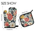 thumbnail image 2 of Yayeee Oven Mitts and Pot Holder Set of 2 Heat Resistant Kitchen Gloves Baking Hot Pad, Red Flowers Pattern, 2 of 5
