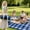 Blue, variant on Extra Large Waterproof Picnic Blanket 78.74 Inch, Foldable Cute Beach Outdoor Camping Mat, Gingham Checkered Picnic Mat for Park Lawn Grass Ground Travel Essential Concert Must Have