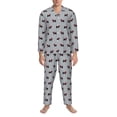 thumbnail image 3 of Fotbe Polka Dot Christmas Dog Pijama de Hombre con Estampado de Manga Larga, Conjunto de 2 Piezas, Ropa de Dormir Suave y Cómoda con Bolsillos-XX-Large, 3 of 7