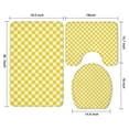 thumbnail image 3 of Yellow and White Checkered Pattern Bathroom Rugs Sets 3 Piece,Toilet Cover Set,Absorbent Non Slip Bathroom Mats Sets with U-Shaped Contour Rug Toilet Rug Set, 3 of 5