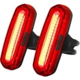 thumbnail image 1 of Paquete de 2 luces traseras para bicicleta de 100 lúmenes, potente luz LED roja para bicicleta, 4 modos Rojo Verde, 1 of 5