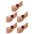 thumbnail image 1 of relayinert Fleur de Poignet Réaliste de Demoiselle d'Honneur pour Ensemble de Mariage Rouge Vin 7*7 5ensemble, 1 of 6