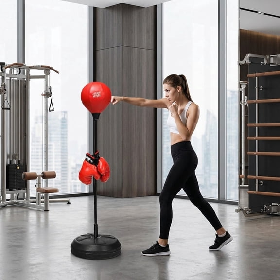 Airfind Adjustable Punching Bag with Stand and Gloves