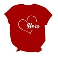 thumbnail image 4 of Valentine's Day Printed Round Neck Short Sleeved Casual T Shirt Top For Both Male And Female Couples Women Causal Shirts Space Shirt Clothes Hide Tummy Oversized Tee for Women Teen T Shirt Womens T, 4 of 4
