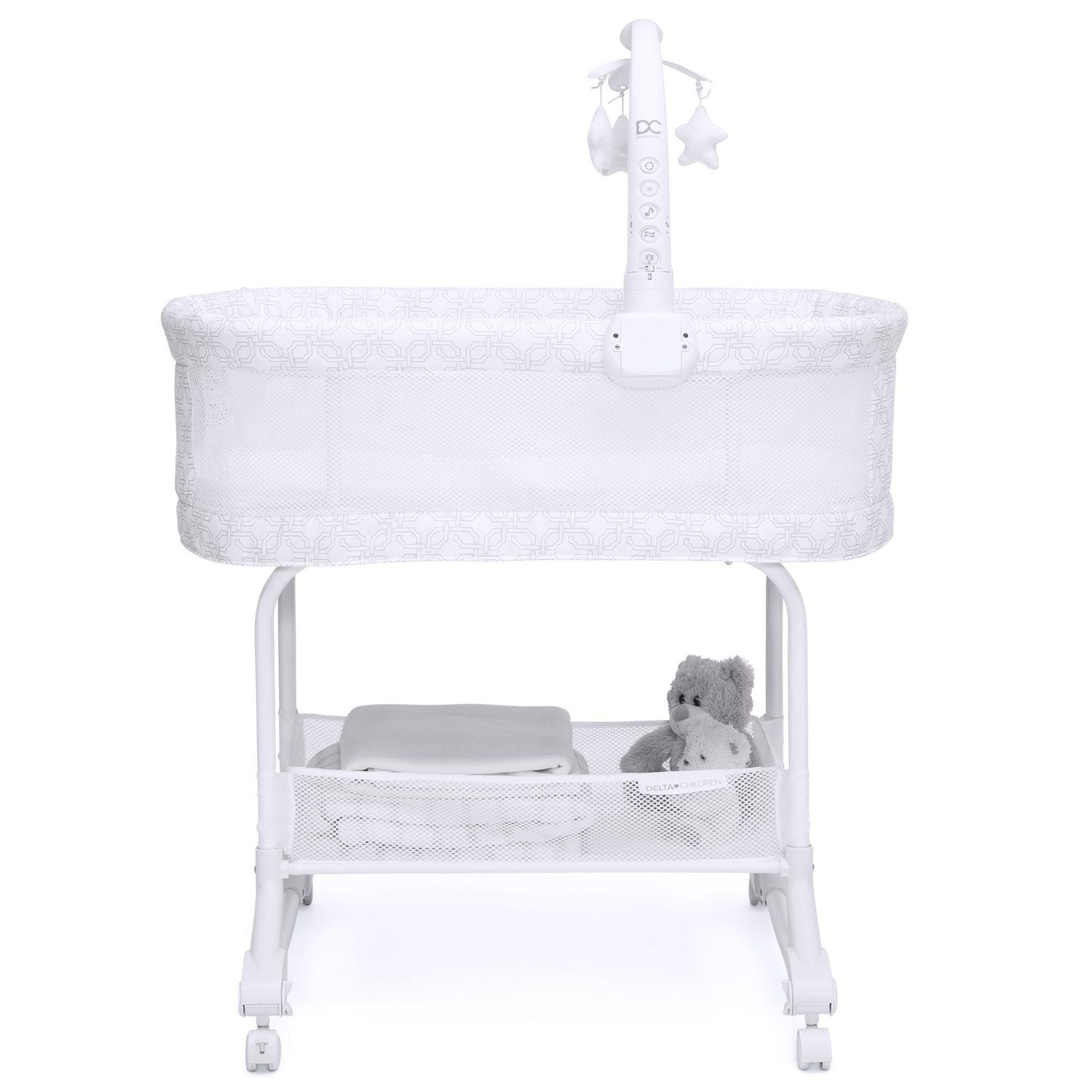 Delta Children SleepCool Rocking Bassinet with Airflow Mesh, Fresco