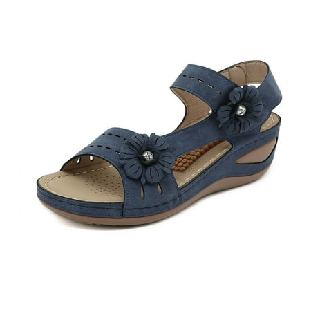

Women s Orthopedic Sandals with Arch Support Anti-Slip Breathable Sandal Slip On Flip Flops Wide Width Flip Flops Wedge Walking Orthotic Slippers