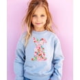thumbnail image 4 of Floral Easter Bunny Sweatshirt for Women Teens and Girls Spring Watercolor Crewneck Gray Sweatshirt Youth Medium, 4 of 5