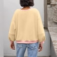 thumbnail image 4 of Fanxing Womens Oversized Sweatshirts Crewneck Long Sleeve Pullover 2025 Cute Color Block Casual Fleece Y2k Cropped Tops Beige M, 4 of 6
