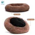 thumbnail image 6 of Deago Soft Plush Pet Bed For Dogs & Cats Fur Donut Round Beds Cushion Pets Warm Mat (Brown, 27.5"), 6 of 7