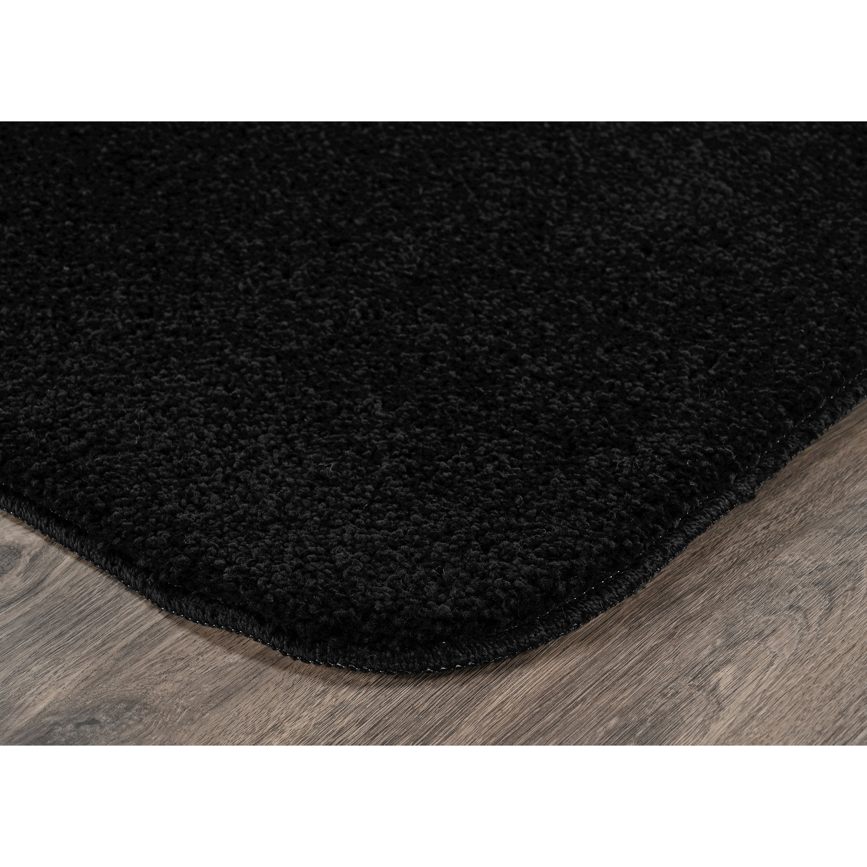 Garland Rug Sedona Washable Bath Rug Set, 4 Piece Set (2 Bath Rugs, Contour Rug, Runner Rug) Black