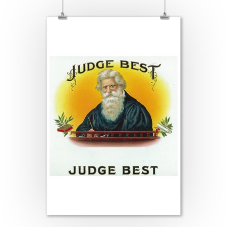 Best Cigar - Judge Best Brand Cigar Box Label (9x12 Art Print, Wall Decor Travel Poster)
